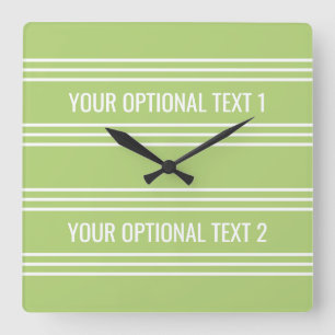 Lime Green Stripes custom wall clock