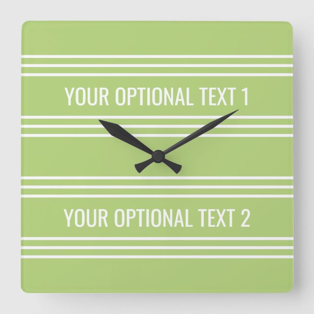 Lime Green Stripes custom wall clock (Front)