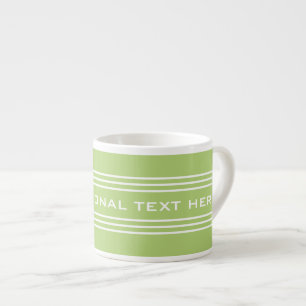Lime Green Stripes Optional Text Custom mugs