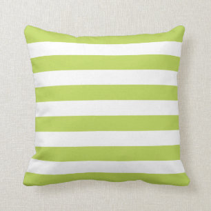 Lime Green Stripes Pattern Cushion