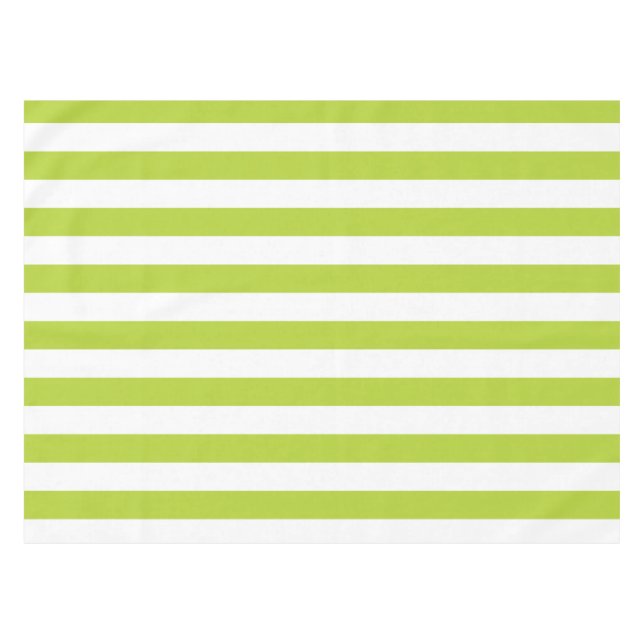 Lime Green Stripes Tablecloth (Front (Horizontal))