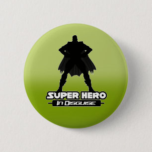 Lime Green Super Hero In Disguise Vibrant Comic 6 Cm Round Badge
