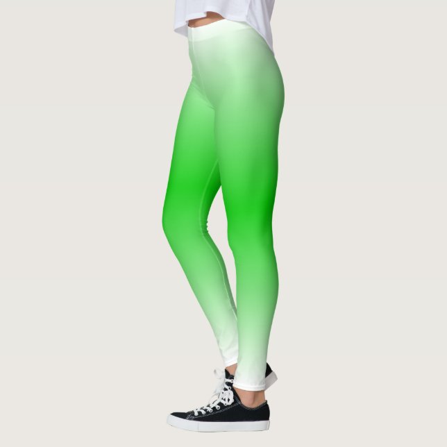 lime green to white gradient #00cc00  leggings (Left)