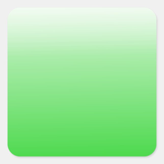 lime green to white gradient #00cc00 square sticker (Front)