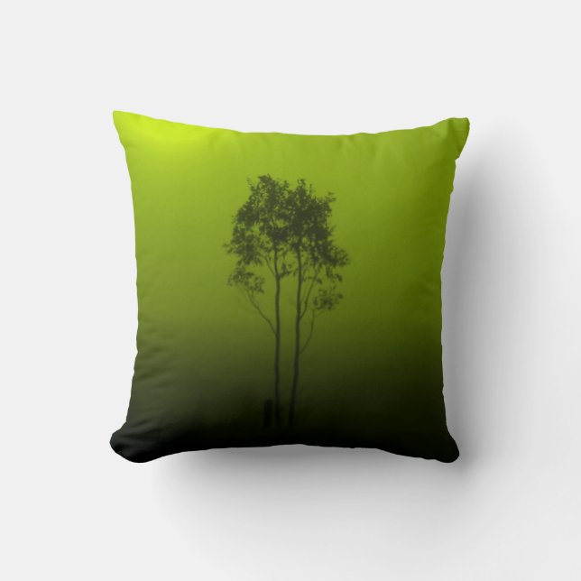 Lime Green Trees Pillow (Front)