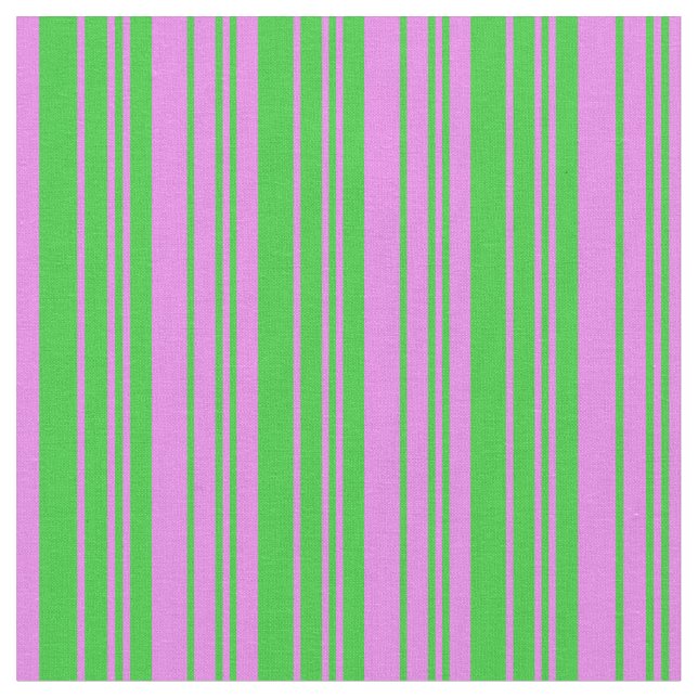 Lime Green & Violet Coloured Striped/Lined Pattern Fabric (Close Up)