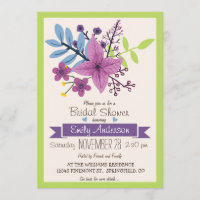 Lime Green & Violet Purple Floral Bridal Shower