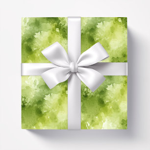 Lime Green Watercolor Abstract  Wrapping Paper