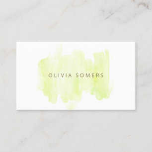 Lime Green Watercolor Business Card