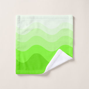 Lime Green Wavey Stripe ModernTowel Bath Towel Set