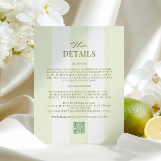 Lime Green Wedding Details Enclosure Card