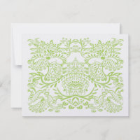 Lime Green Whimsical Bird Wedding Response Cards