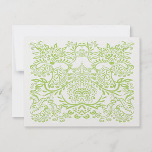 Lime Green Whimsical Bird Wedding Response Cards