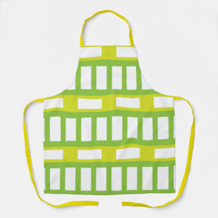 Lime Green White Colour Stripes Pattern Apron