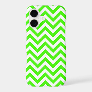 Lime Green White Large Chevron ZigZag Pattern