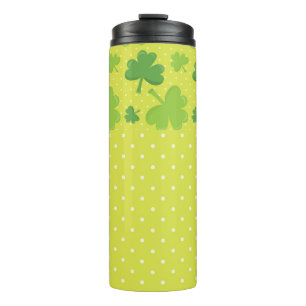 LIME GREEN WITH GREEN IRISH CELTIC SHAMROCKS THERMAL TUMBLER