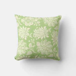 Lime Green & Yellow Damask Pillow