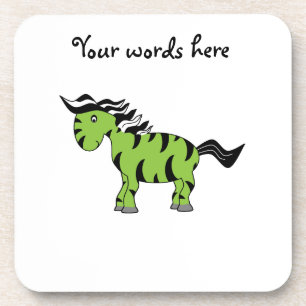 Lime green zebra coaster