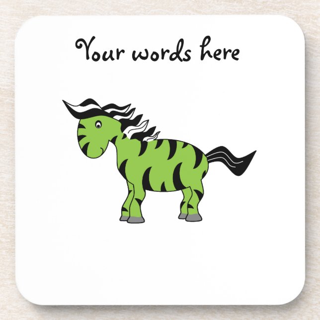 Lime green zebra coaster (Front)