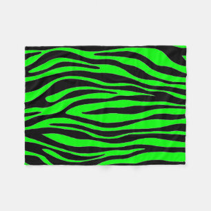 Lime Green Zebra Fleece Blanket