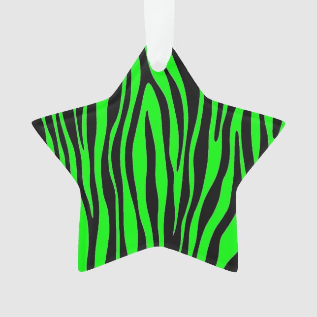 Lime Green Zebra Ornament (Front)