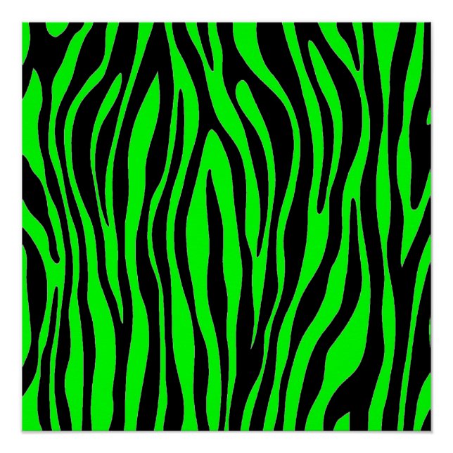 Lime Green Zebra Poster (Front)