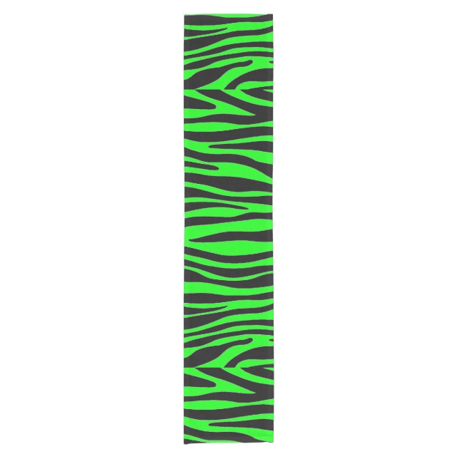 Lime Green Zebra Short Table Runner (Front)