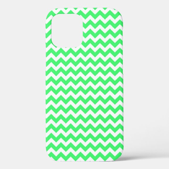 Lime Green Zig Zag Chevron Case-Mate iPhone Case (Back)