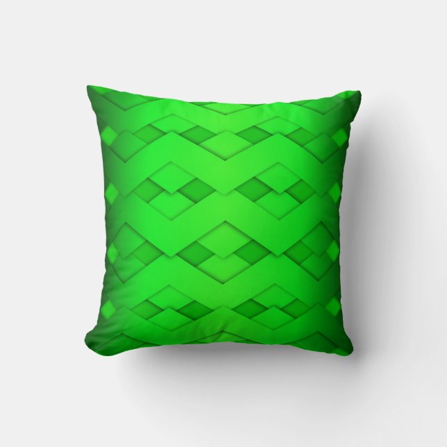Lime Green Zig Zag Design Pillow (Front)
