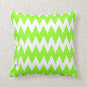Lime Green Zigzags. Cushion