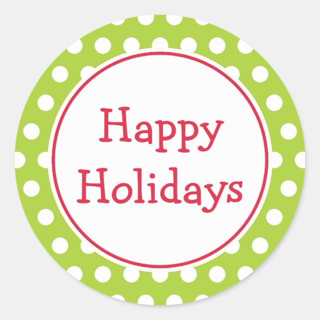Lime Happy Holidays Stickers (Front)