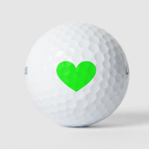 Lime Heart Golf Balls