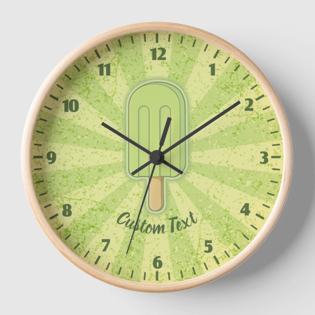 Lime Ice Cream Stick Clock (Front)