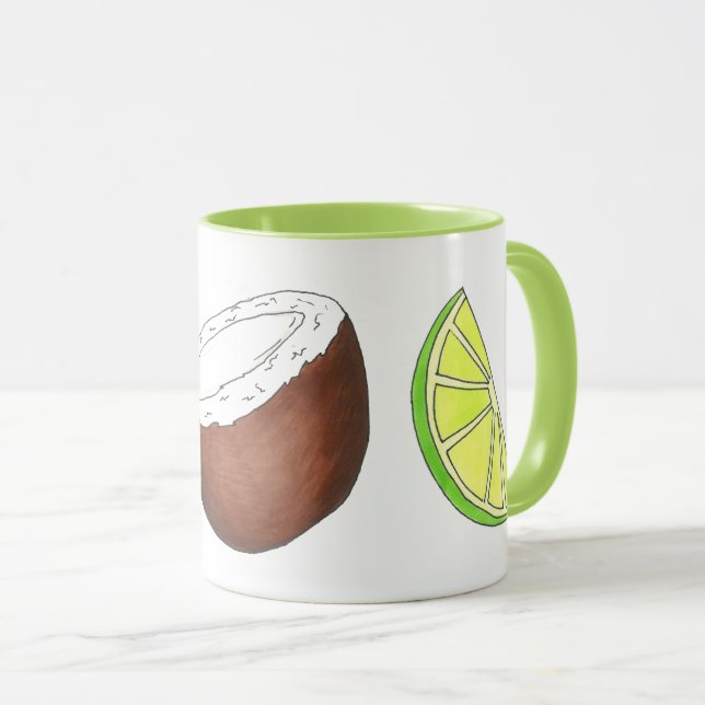 Lime in the Coconut Tropical Island Fruit Citrus Mug (Front Right)