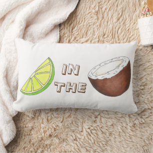 Lime in the Coconut Tropical Island Fruit Foodie Lumbar Cushion