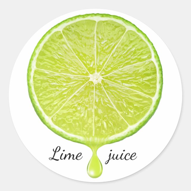 Lime juice classic round sticker (Front)
