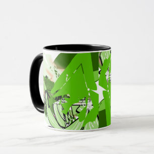 Lime Jungle Lines — Green Abstract Wrap Mug