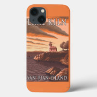 Lime Kiln Lighthouse Vintage Travel Poster