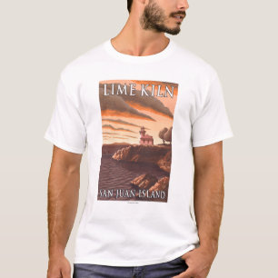 Lime Kiln Lighthouse Vintage Travel Poster T-Shirt