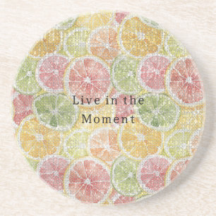 Lime Lemon Orange Grapefruit Fruit Sparkle  Coaster
