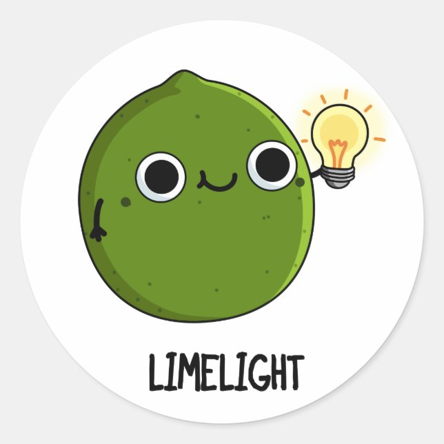 Lime-light Funny Fruit Lime Pun  Classic Round Sticker (Front)