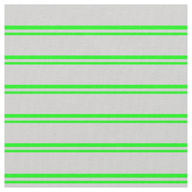 Lime & Light Grey Lined/Striped Pattern Fabric (Close Up)