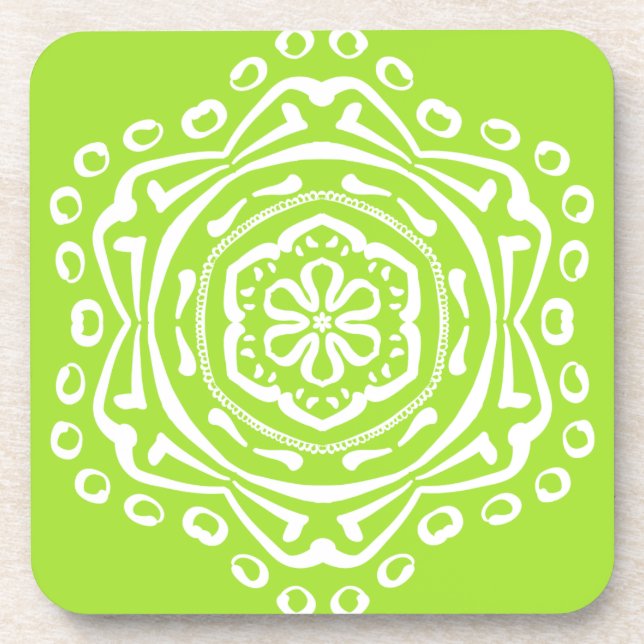 Lime Mandala Coaster (Front)