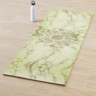 Lime Marble Mandala Gem Yoga Mat