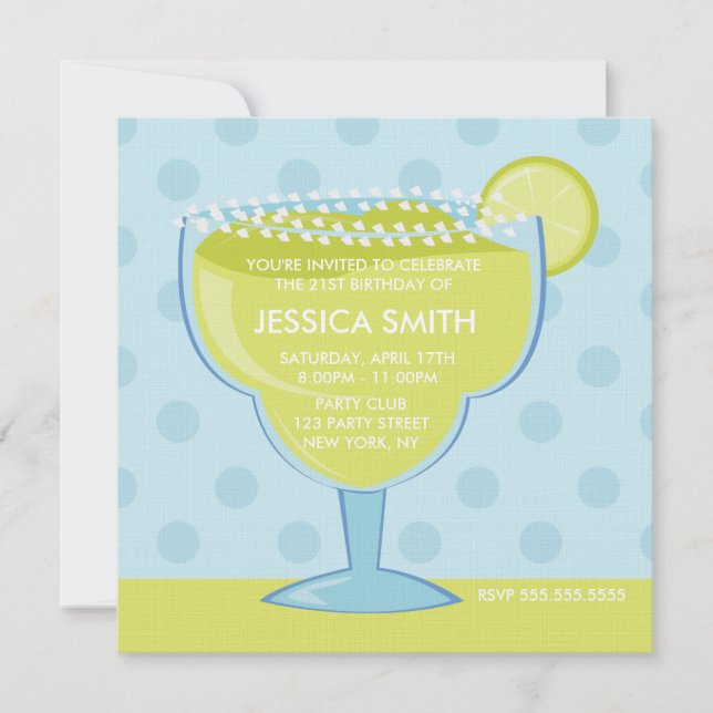 Lime Margarita Birthday Invitation (Front)
