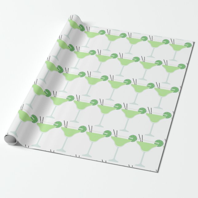 Lime Margarita Wrapping Paper (Unrolled)
