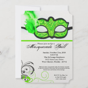 Lime Masquerade Ball Mask Costume Halloween Part Invitation