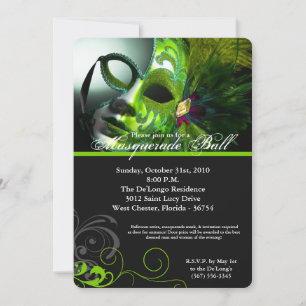 Lime Masquerade Ball Mask Costume Halloween Part Invitation