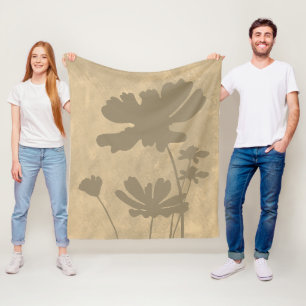 Lime Modern Artistic Floral Nature Home Decor Fleece Blanket