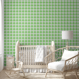 Lime Moroccan Lattice - Quatrefoil Gears Pattern Wallpaper